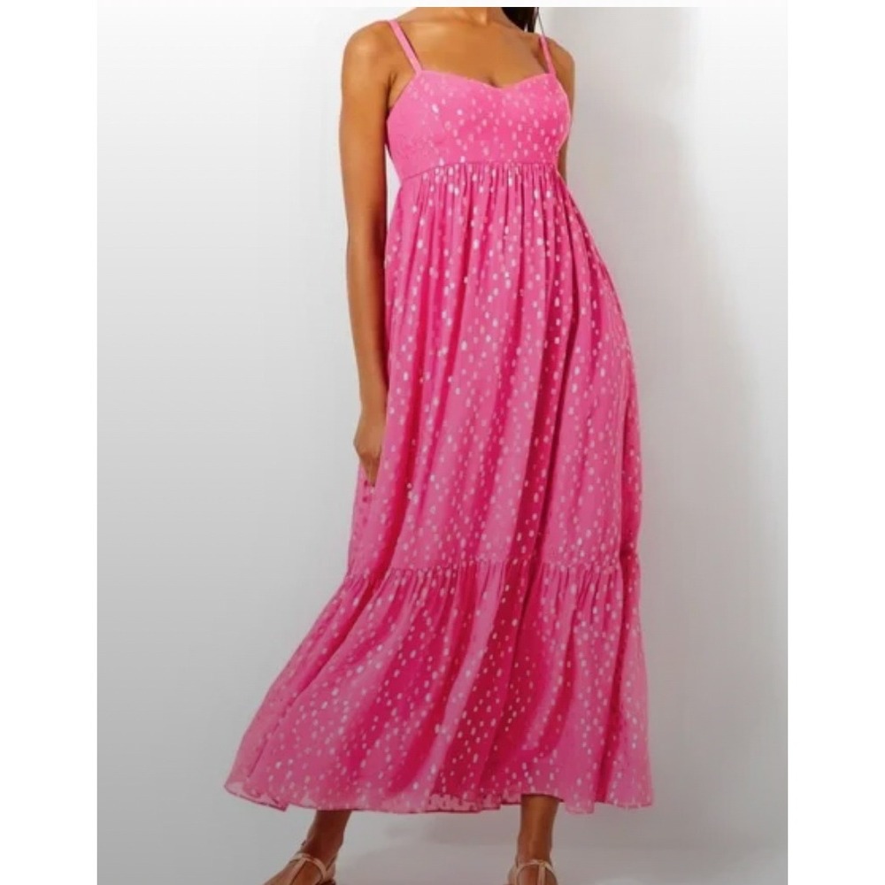 Pink Spotted Maxi Sundress